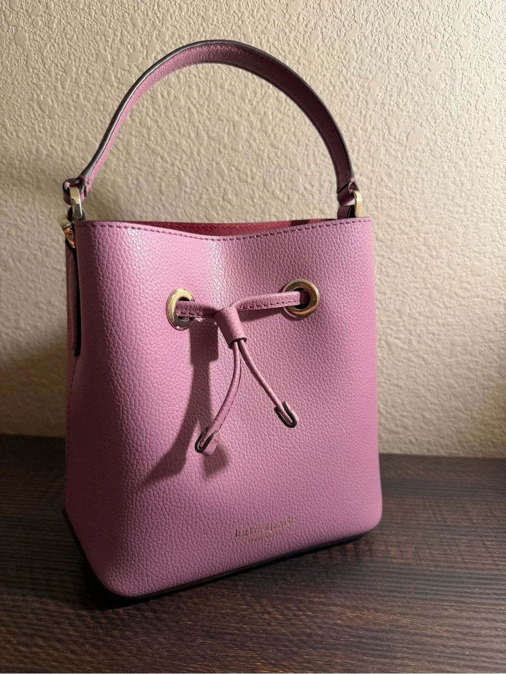 Kate Spade Pink Leather Drawstring Top-Handle Bag